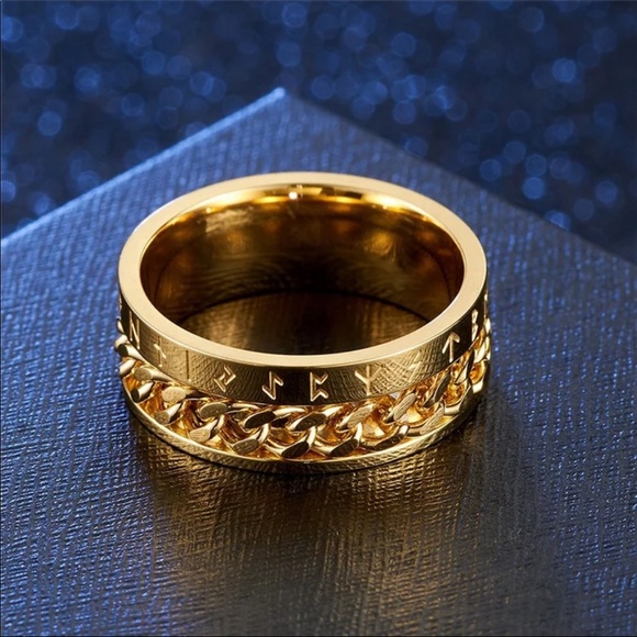 Men’s Stainless Steel Nordic Ring - Picture 4 of 8